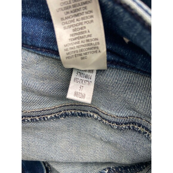 Chicos Platinum Jegging 0.5 Size 6 Gold Leaf Sequin Embellished Stretch Denim - Picture 6 of 12